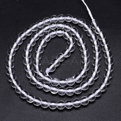Round Natural Grade A Quartz Crystal Beads Strands X-G-H1648-4mm-01N-A-1
