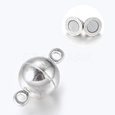 Brass Magnetic Clasps with Loops X-PALLOY-MC043-2S-1