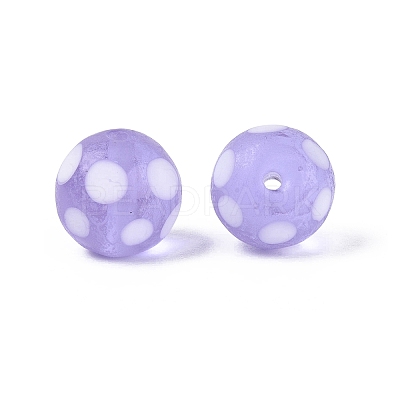 Frosted Handmade Lampwork Beads LAMP-Q039-10E-1