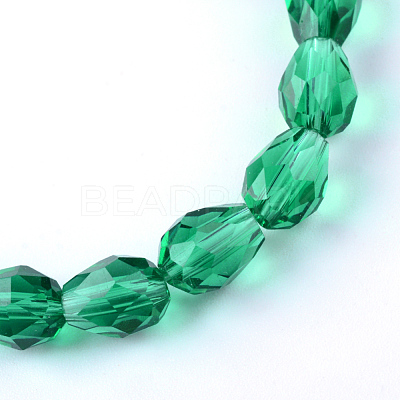 Transparent Glass Bead Strands GLAA-R024-6x8mm-10-1