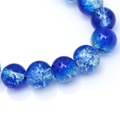 Baking Paint Crackle Glass Bead Strands CCG-S001-10mm-16-1