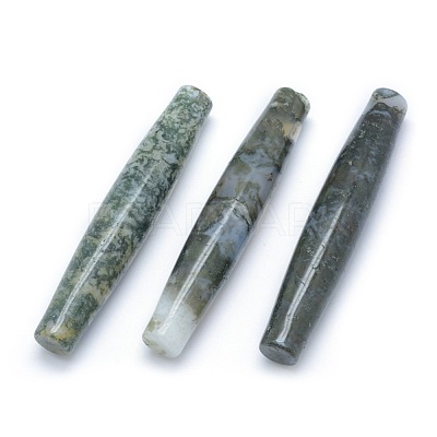 Natural Moss Agate Beads G-P393-O20-1