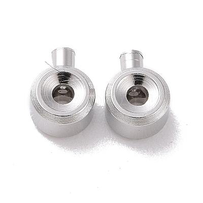 Anti-Tarnish Rhodium Plated 925 Sterling Silver Crimp Beads STER-D035-01P-1