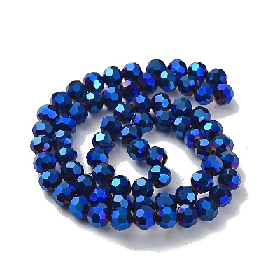 Electroplate Glass Bead Strands EGLA-R042-8mm-01-1
