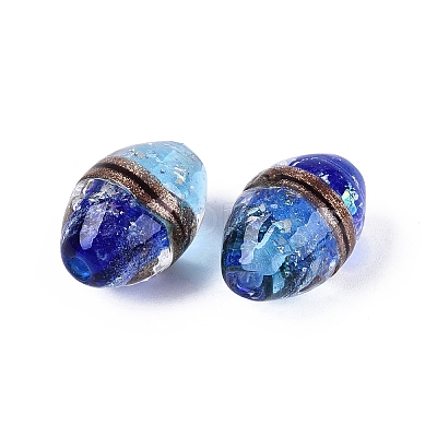 Luminous Handmade Gold Sand Lampwork Beads FOIL-N035-01A-1