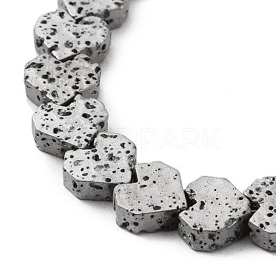 Electroplated Natural Lava Rock Beads Strands G-Q1009-G01-01C-1