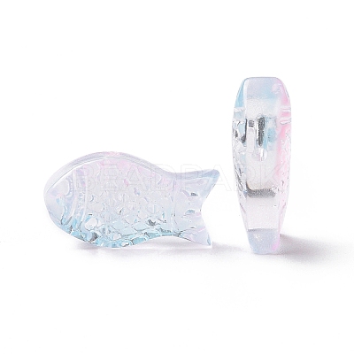 Transparent Spray Painted Glass Beads GLAA-I050-10H-1