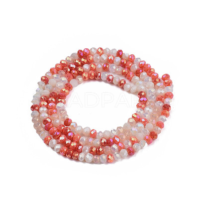 Electroplate Glass Beads Strands X-EGLA-S192-001A-B07-1