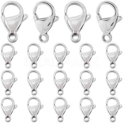 100Pcs 304 Stainless Steel Lobster Claw Clasps STAS-SC0007-12-1