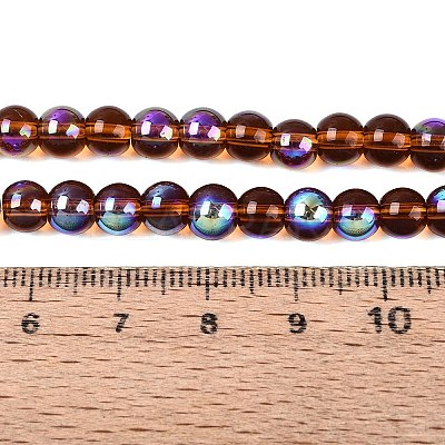 Transparent Electroplate Glass Beads Strands EGLA-Q132-6MM-01A-05-1