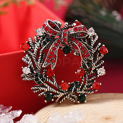 Christmas Theme Zinc Alloy Rhinestone Brooches for Backpack Clothes LS-LK8386-24-1