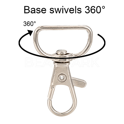 Zinc Alloy Swivel D Rings Lobster Claw Clasps X-E341-8-1