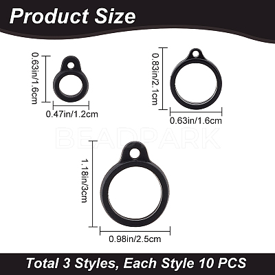 30Pcs 3 Style Silicone Pendant SIL-GF0001-19-1