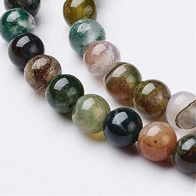 Natural Indian Agate Beads Strands GSR4mmC002-1