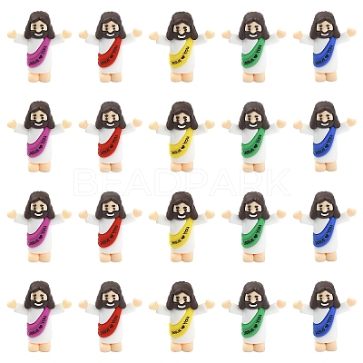 30Pcs 5 Colors Easter PVC Plastic Jesus Display Decoration DJEW-YW0001-10-1