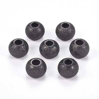 304 Stainless Steel Textured Beads LS-STAS-I081-8mm-04B-1