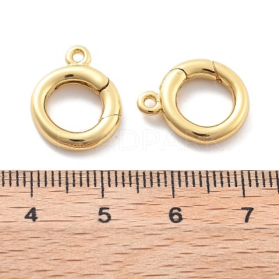 Rack Plating Brass Spring Gate Rings KK-H449-58G-02-NR-1