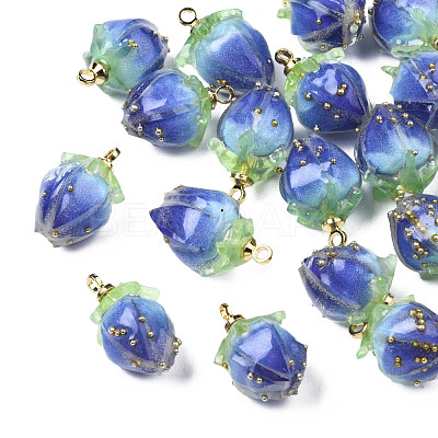 Handmade Epoxy Resin Flower Pendants X-KY-S163-103A-1