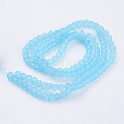 Baking Paint Transparent Glass Bead Strands X-GLAA-S031-6mm-2-1