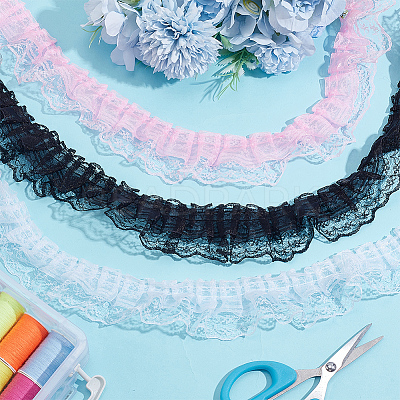 20M Polyester Pleated Lace Trim OCOR-HY0001-20A-1