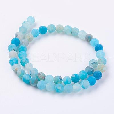 Natural Weathered Agate Beads Strands G-G589-8mm-14-1