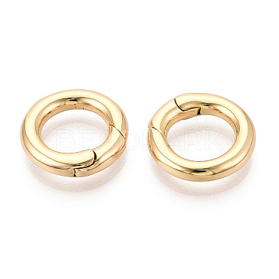 Brass Spring Gate Rings KK-T078-20G-03-1