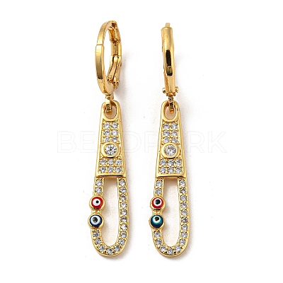 Real 18K Gold Plated Brass Dangle Leverback Earrings EJEW-A033-17G-02-1