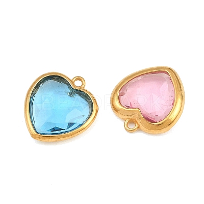 Valentine's Day 304 Stainless Steel with Glass Charms STAS-Q119-01G-A-1