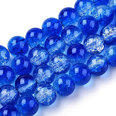 Transparent Crackle Baking Paint Glass Beads X1-DGLA-T003-01C-03-1