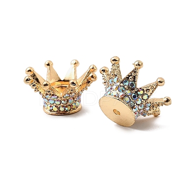Alloy Rhinestone Crown Beads FIND-NH0001-19G-1
