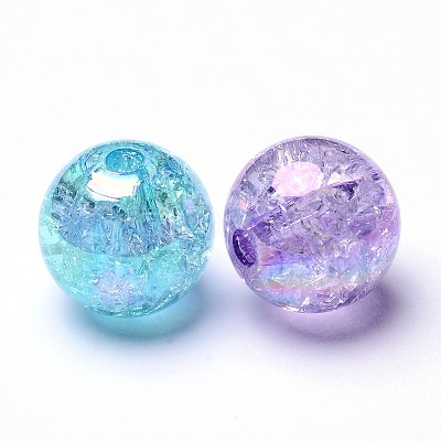 Transparent Crackle Acrylic Beads CACR-R011-8mm-M-1