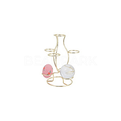 7-Slot Iron Easter Egg Display Stands ODIS-WH0058-21B-G-1
