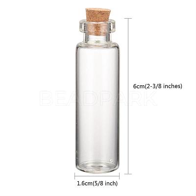 Glass Jar Glass Bottle for Bead Containers CON-E008-60x16mm-1