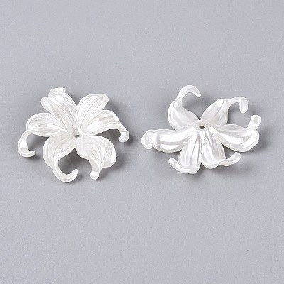 ABS Plastic Imitation Pearl Bead Caps KY-Q004-05B-1