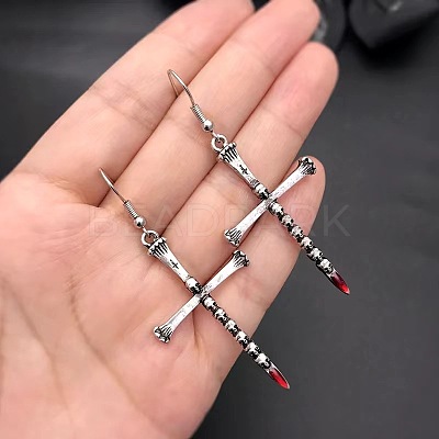 Halloween Cross Alloy Dangle Earrings FS-WG09240-01-1