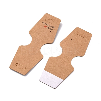 Fold Over Kraft Paper Adhesive Jewelry Display Cards for Necklace & Bracelet Display CDIS-YW0001-06-1