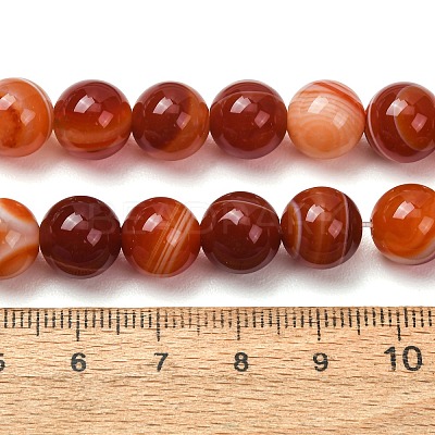 Natural Striped Agate/Banded Agate Bead Strands G-K166-13-10mm-08-1
