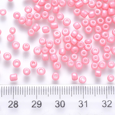 8/0 Baking Paint Glass Round Seed Beads SEED-S036-01B-04-1