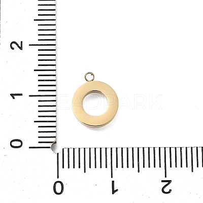 304 Stainless Steel Pave Natural White Shell Ring Charms STAS-R159-18G-1