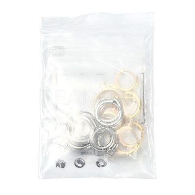 16Pcs 201 Stainless Steel Huggie Hoop Earring Findings STAS-FS0002-27B-1