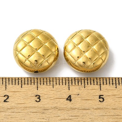 304 Stainless Steel Waffle Beads STAS-I305-201G-1