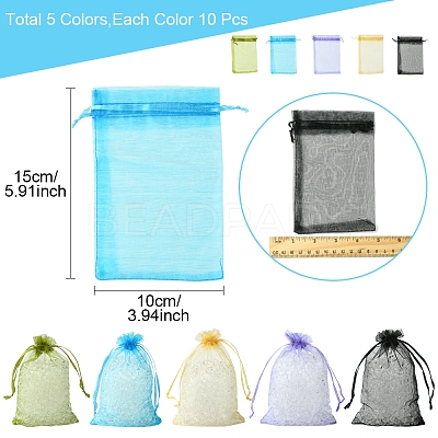 Organza Bags Jewellery Storage Pouches Wedding Favour Party Mesh Drawstring Gift OP-FS0001-04A-1