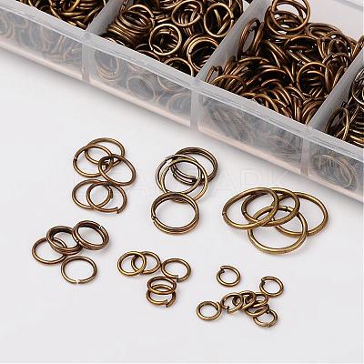 Iron Open Jump Rings and Assistant Tool Brass Rings IFIN-X0033-AB-B-1