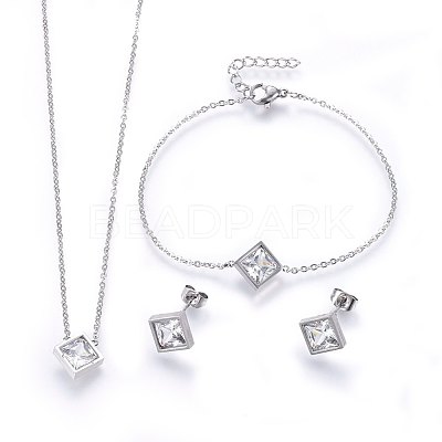 304 Stainless Steel Jewelry Sets SJEW-H137-25P-1