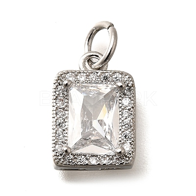 Brass Micro Pave Cubic Zirconia Pendants KK-U055-01P-03-1