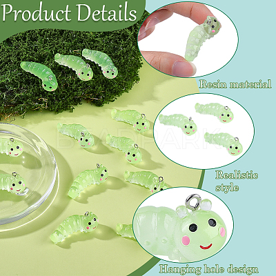 16Pcs Transparent Resin Pendants RESI-SP0001-63-1