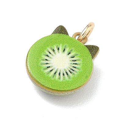 Animal Theme Brass Enamel Pendants KK-CBAE20A-02D-G-1