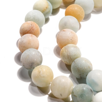 Natural Flower Amazonite Beads Strands G-G692-01F-8mm-1