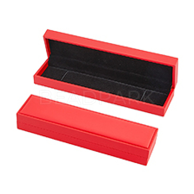 Rectangle PU Leather Necklace  Storage Boxes with Velvet Inside CON-WH0094-31D-02-1