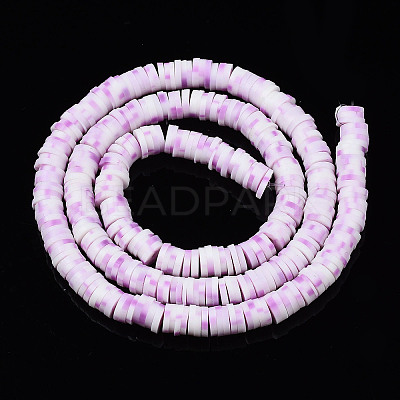 Handmade Polymer Clay Beads Strands CLAY-R089-6mm-170-1